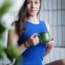 New model Vicky Masone flaunts her sexy, slender body and sweet pussy on the sofa.