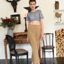 Jerricka strips on the chair as she displays her creamy, slender body.