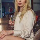 Maria Rubio strips on the chair as she bares her gorgeous ass.