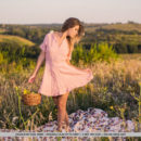 Alluring Zelda B sensually poses among the flowers baring her sexy, slender body.