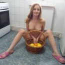 Amateur blonde posing naked at home