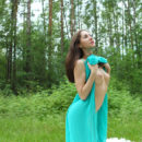 Assoli looks ravishing in her teal summer dress on this lovely summer afternoon.