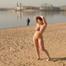 Big beautiful russian girl Irina B posing at city center
