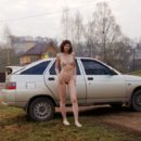 Naked russian babe takes a taxi