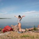 Brunette Inna Z loves to posing naked outdoors