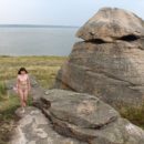 Russian girl Inga walks naked at touristic place