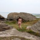 Russian girl Inga walks naked at touristic place