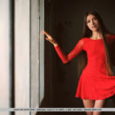 Saju A erotically strips her red dress as she flaunts her flexible body and sweet pussy.