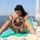 Slutty teen brunette mastruabtes with ships wheel