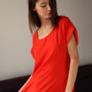 Sunshine A posing naked in her red hot stiletto heels.