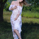 Newcomer Stefania Beatty strips on the field as she flaunts her gorgeous tits and curvy hips.