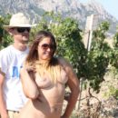BBW Nastia shows ass at vineyard