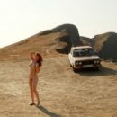 Naked girl Renara and old russian car