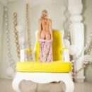 Sarika A flaunts her curvy body and gorgeous titties as she strips on her yellow throne.