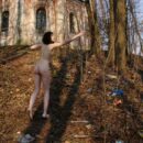 Russian girl Ekaterina S with really great body posing outdoors
