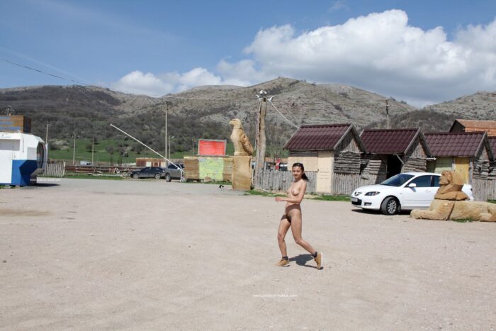 Naked teen Nasiba Z at touristic place