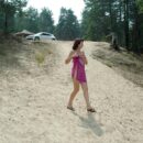 Russian girl Oxana F walks naked at forest