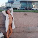 Lovely russian girl Natalia A wears only white shoes