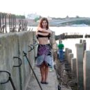 Lovely russian teen Vika D posing with fisherman