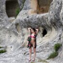 Russian young girl Vika K walks naked in pink shoes