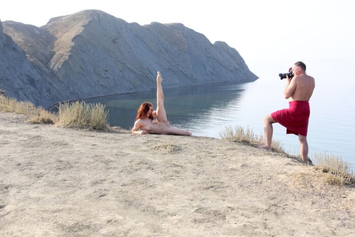 Redheaded russian teen Renara loves to show her hot body outdoors