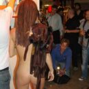 Redheaded girl Svetlana S shows her great body at exhibition