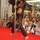 Sexy Russian brunette Julia P shows all her holes on stage