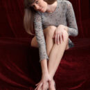 Candy Rose showcases her perfect pink pussy and labia