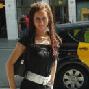 Russian girl Svetlana S closely shows her pussy at city taxi