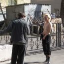 Crazy blonde Lena M undresses in front of strangers