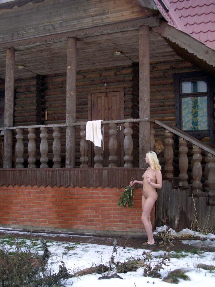 Teen blonde Natalia S decided to go to the sauna