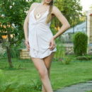 Liv A spreads her lovely legs and shows off her small tits