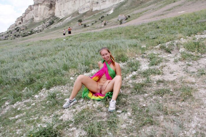 Lovely Margarita S spreads her legs at White Mountain