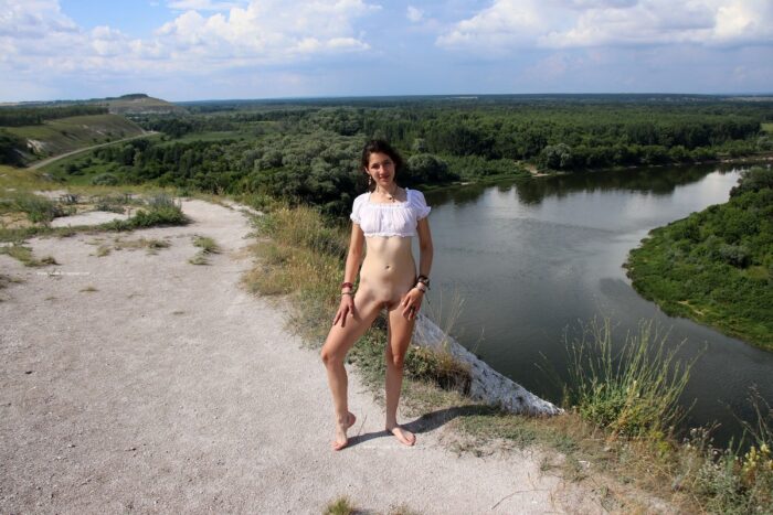 Beautiful russian teen Katja P at viewpoint