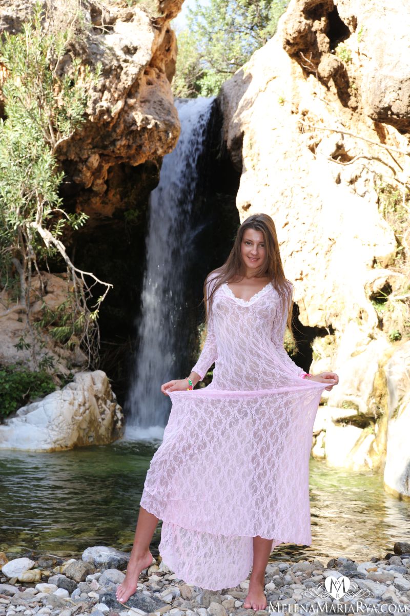 Melena Maria Rya at the Waterfall