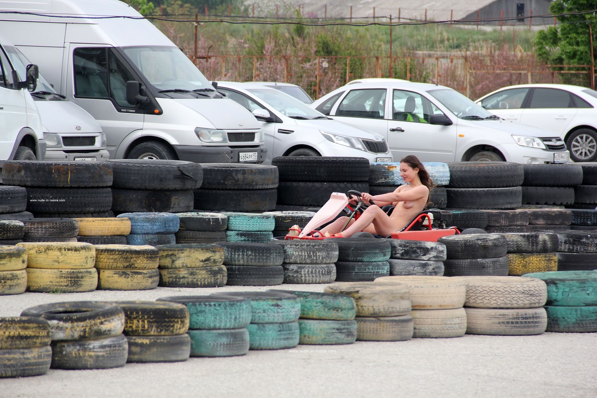 Naked carting at city center