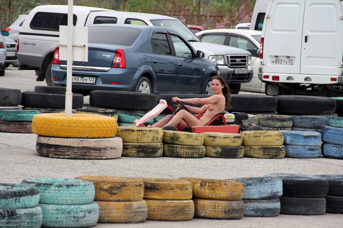 Naked carting at city center