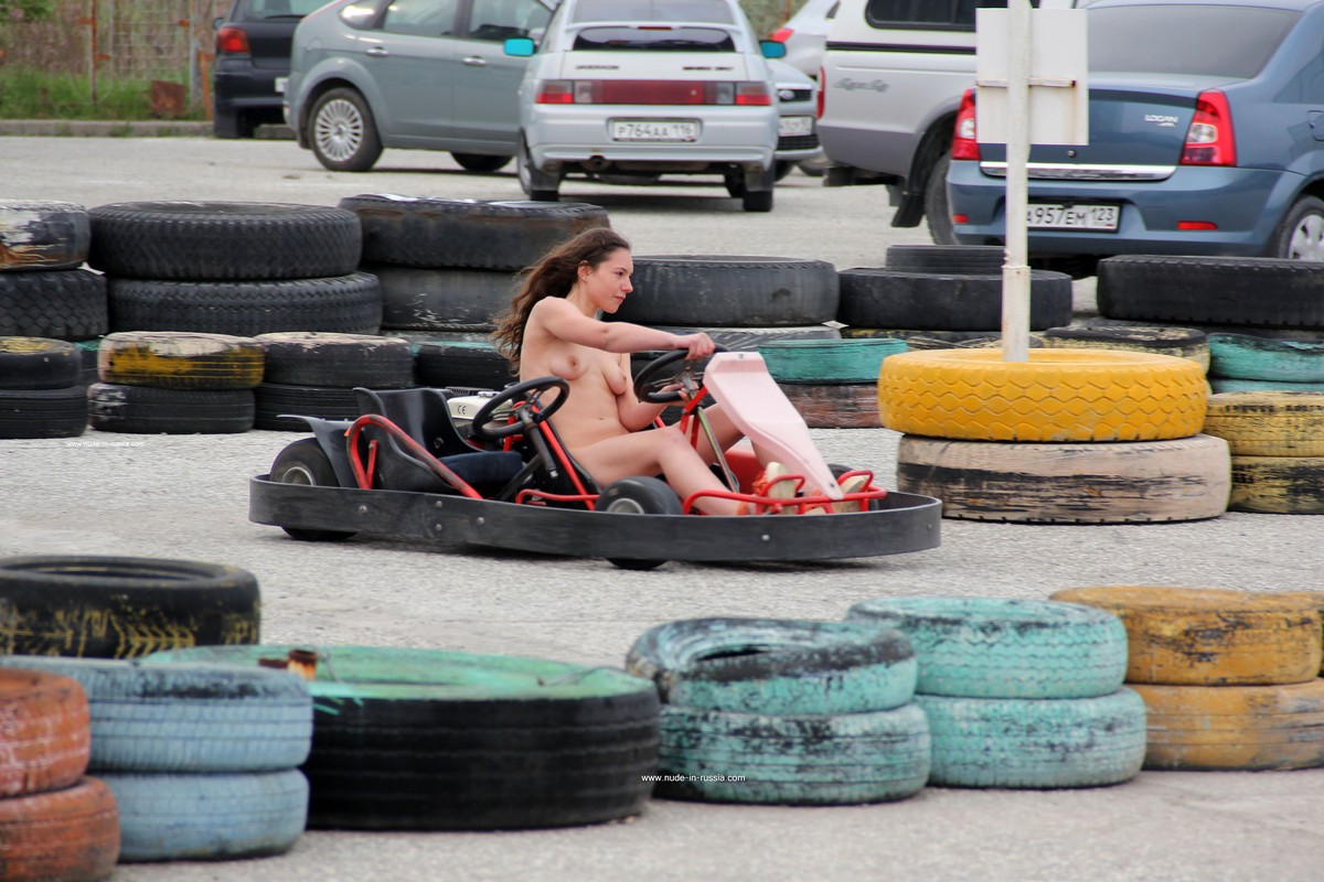 Naked carting at city center