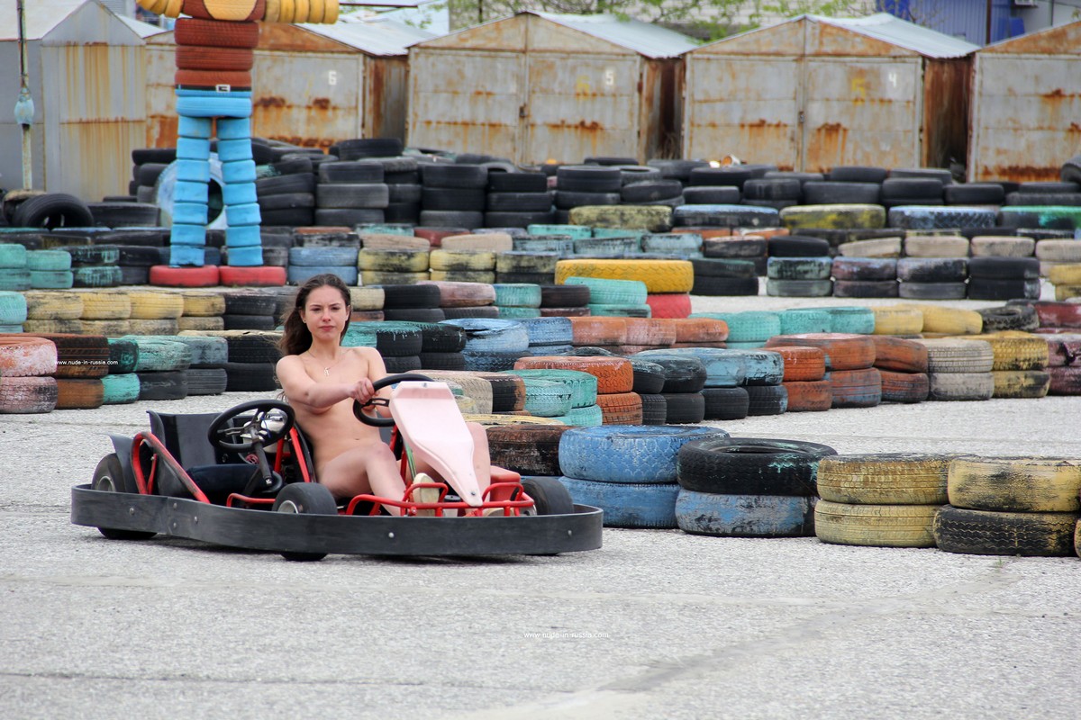 Naked carting at city center