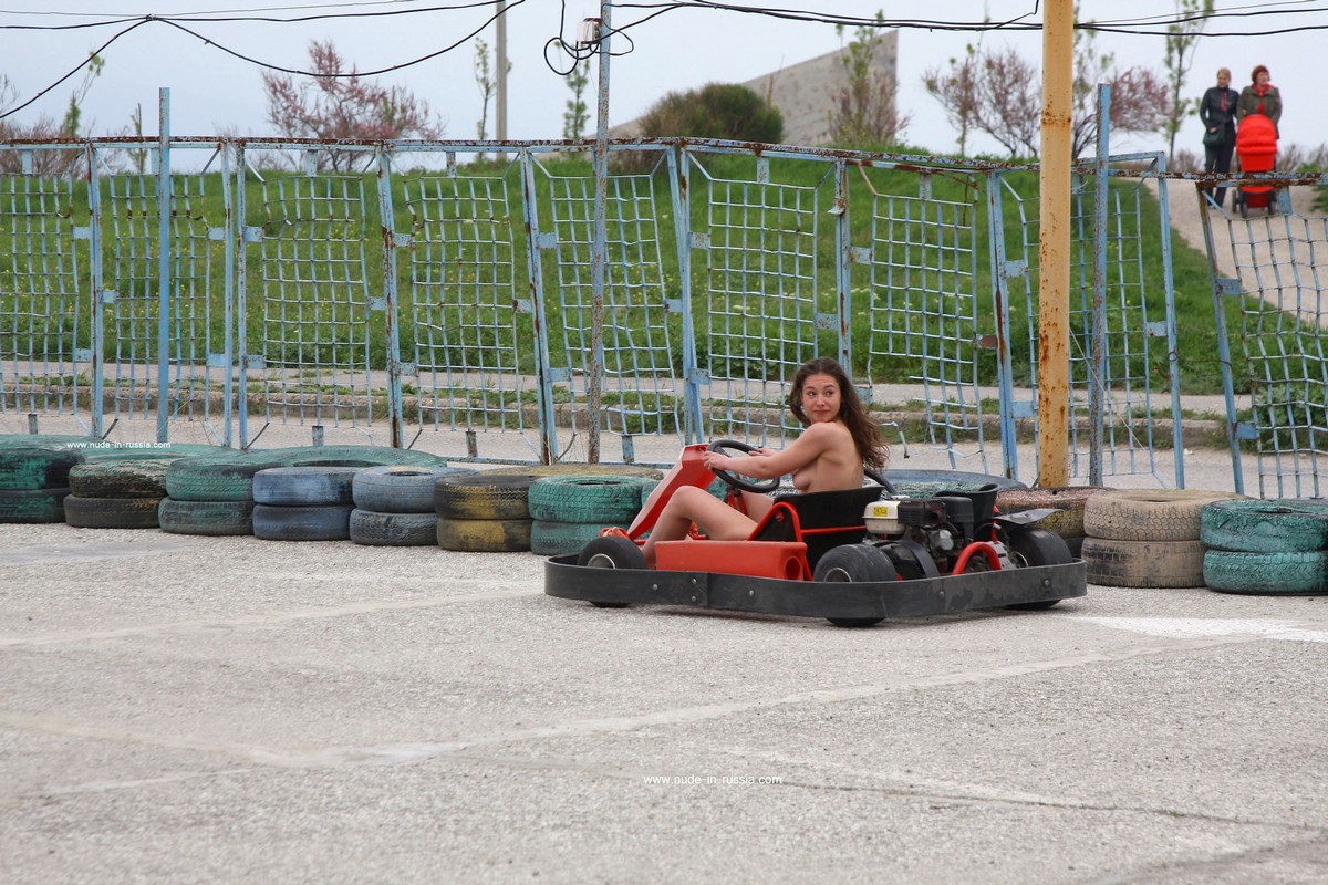 Naked carting at city center