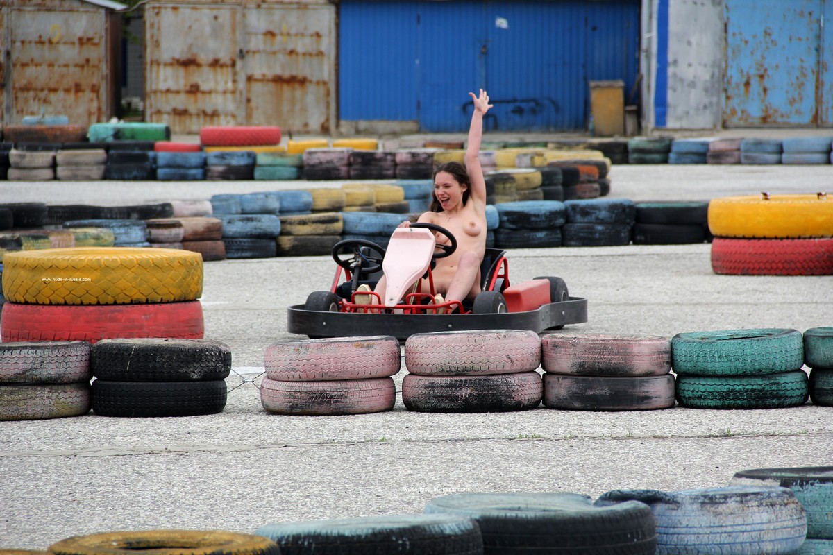 Naked carting at city center