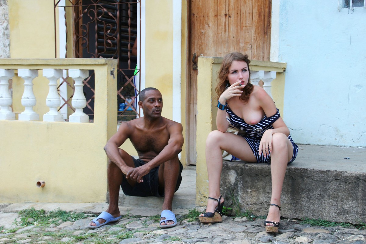 Two young and beautiful girls on vacation in Cuba