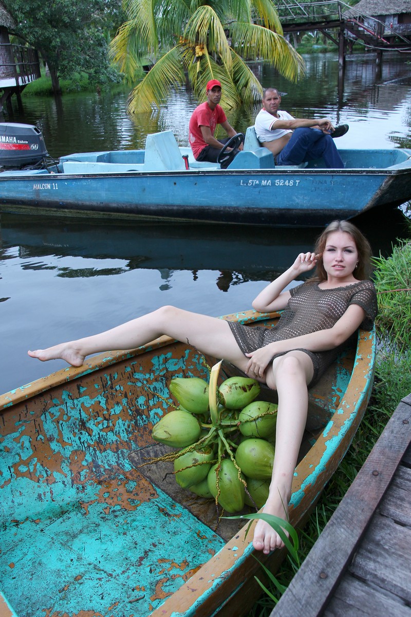 Two young and beautiful girls on vacation in Cuba