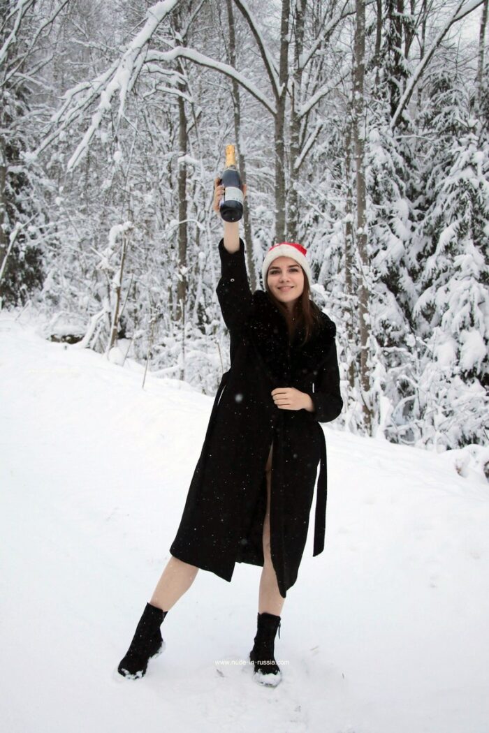 Celebrating the New Year with champagne and no clothes