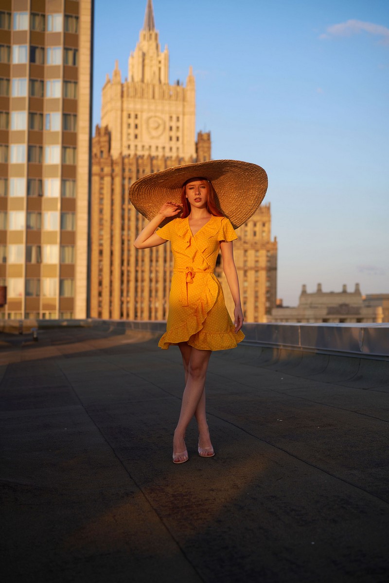 Perfect redhead teen Liz on the roof