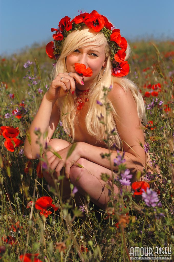 Natasha: POPPIES. Girl in Red Underwear