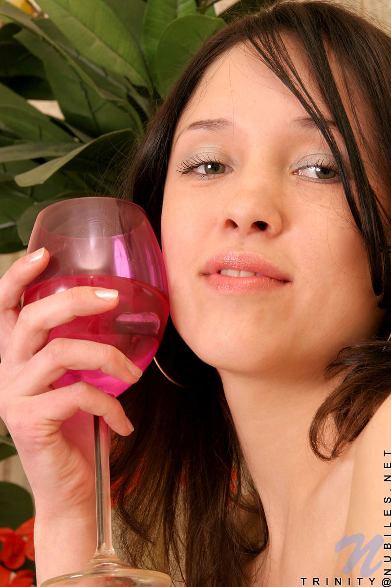 After a few shots of liquor trinity does it good all the way to nude