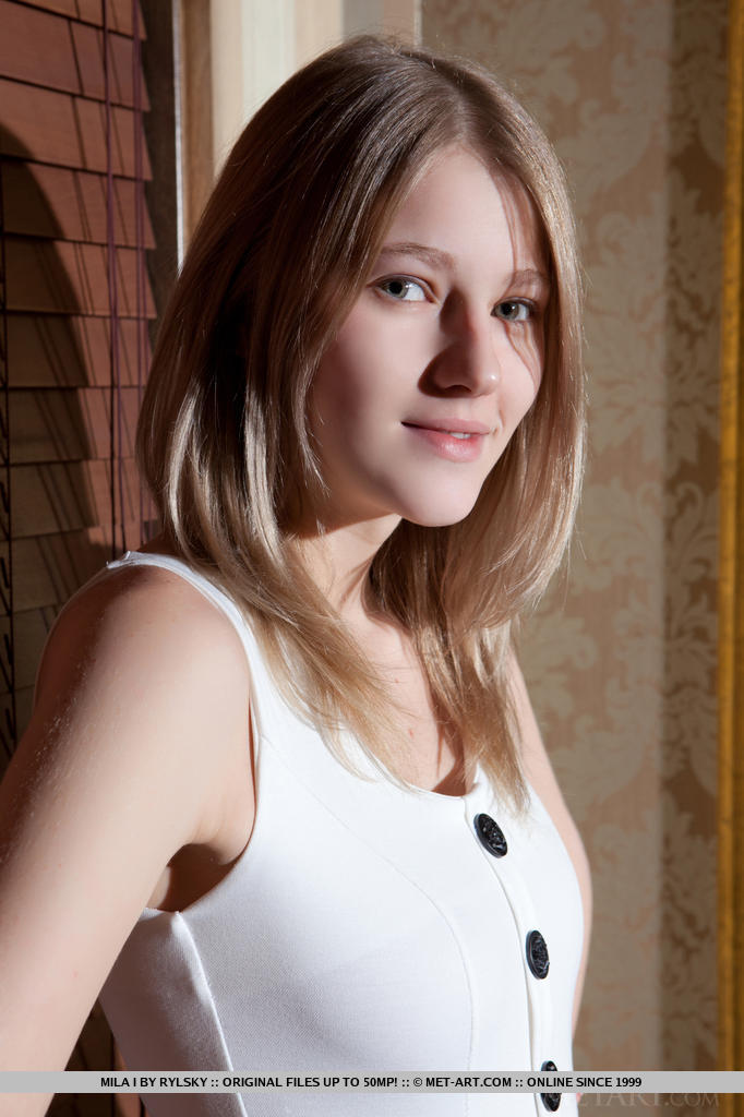 Mila slowly strips her sexy white dress that   accentuates her shapely hips and her long,   sexy legs and shamelessly baring her   delightfully erotic body, making her more   inviting and seductive.