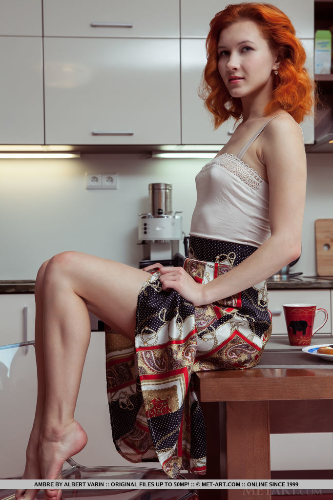 Gorgeous redhead Ambre serves up a tasty treat starting with her sweet pink pussy