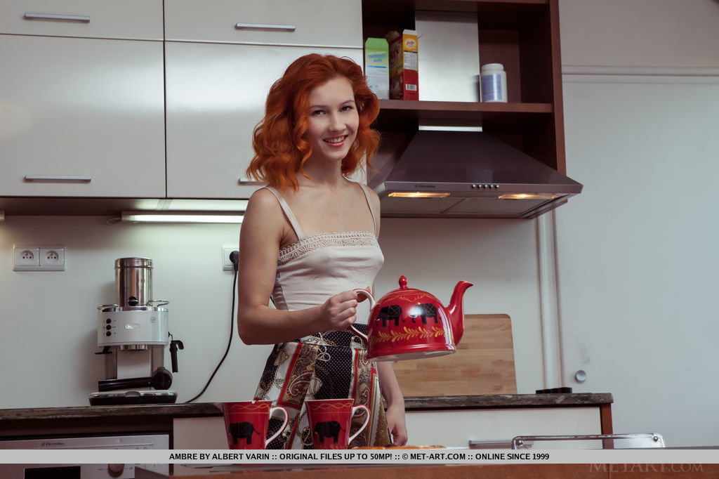 Gorgeous redhead Ambre serves up a tasty treat starting with her sweet pink pussy